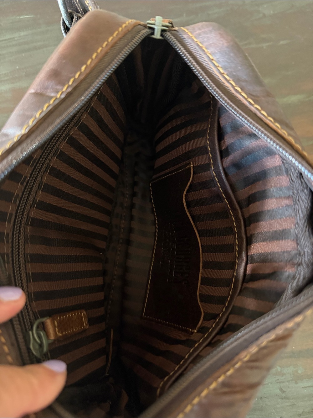 Jack George’s Brown Leather Crossbody Bag - Picture 3 of 4